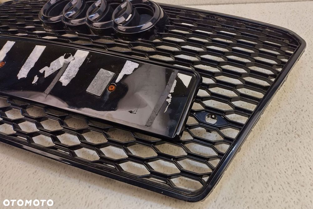 AUDI A7 C7 10-14 S-LINE GRILL ATRAPA ZDERZAKA CZARNY POŁYSK WZÓR RS7 - 4