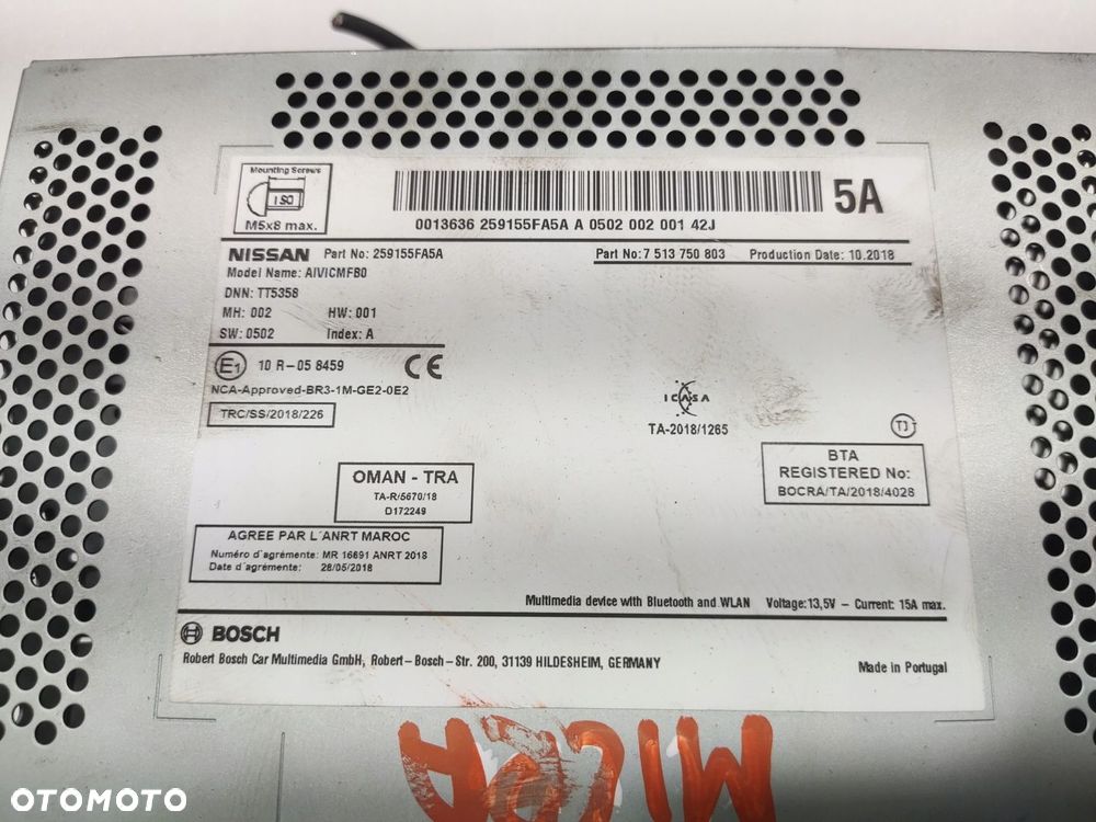 FABRYCZNE RADIO NAWIGACJA NISSAN MICRA V K14 259155FA5A 2016-2022 - 8