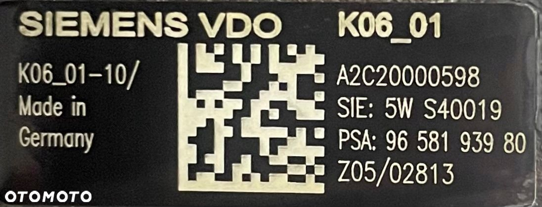 POMPA WTRYSKOWA 5WS40019 A2C20000598 9658193980 - 2