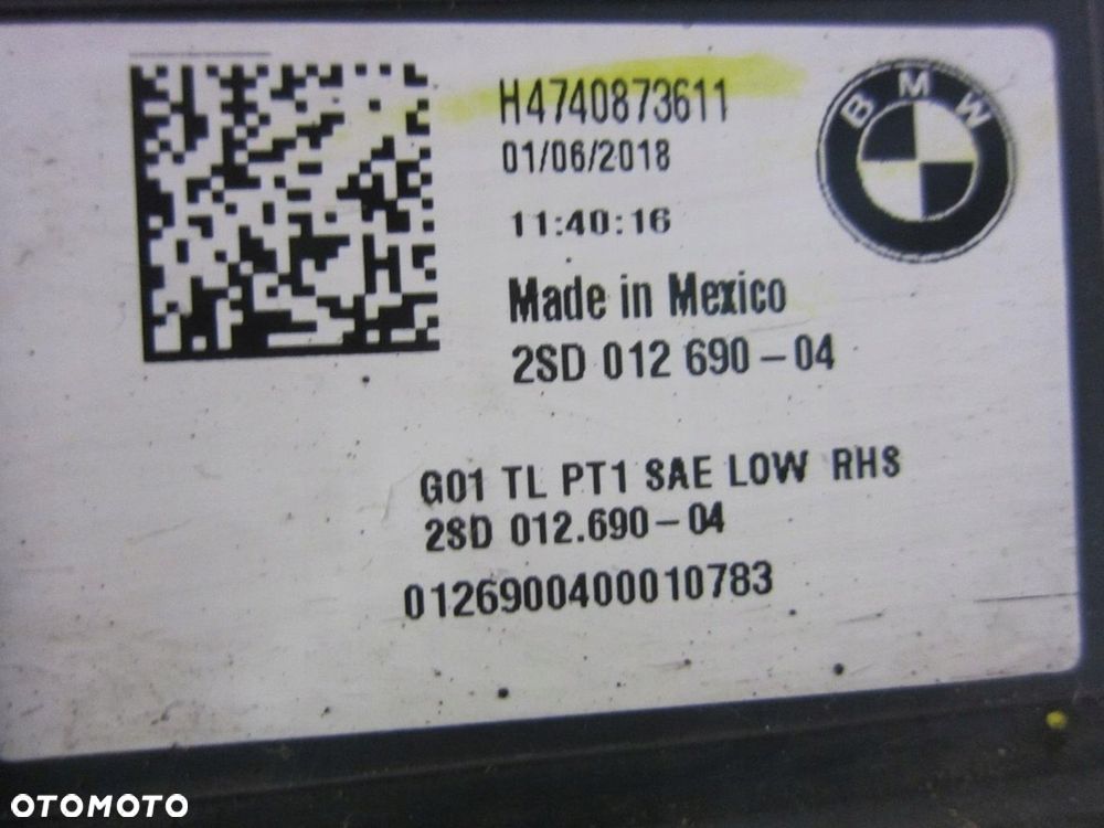 BMW X3 G01 LAMPA TYLNA W BŁOTNIK PRAWA 7408736 LED USA BŁOTNIK 63217408736 - 10