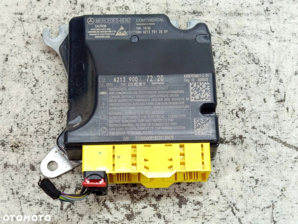MERCEDES E W213 W238 MODUŁ STEROWNIK SENSOR AIRBAG A2139007220 - 1