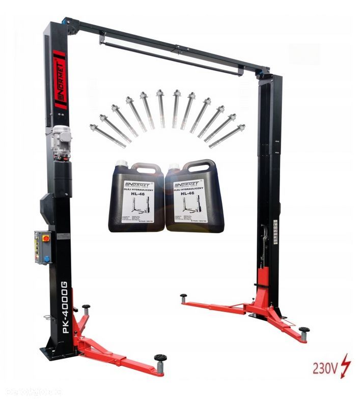 Podnośnik dwukolumnowy 4000kg 2 kolumny AUTOMATYCZNY PK-4000G NORMET  230V - 1