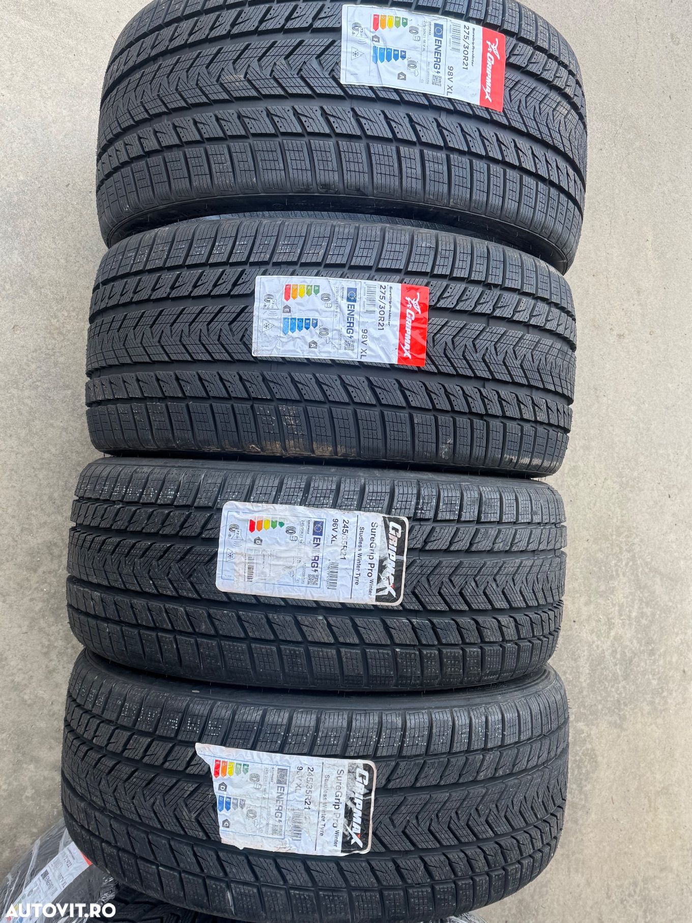 Vând set anvelope 245/35/21-275/30/21 gripmax de iarnă noi - 1