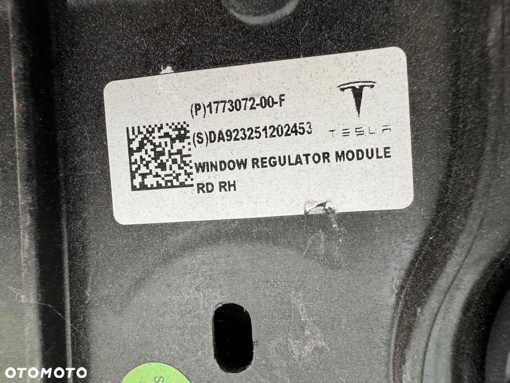 TESLA 3 HL HIGHLAND PODNOŚNIK MECHANIZM SZYBY DRZWI TYŁ TYLNYCH PRAWY ORYG - 3