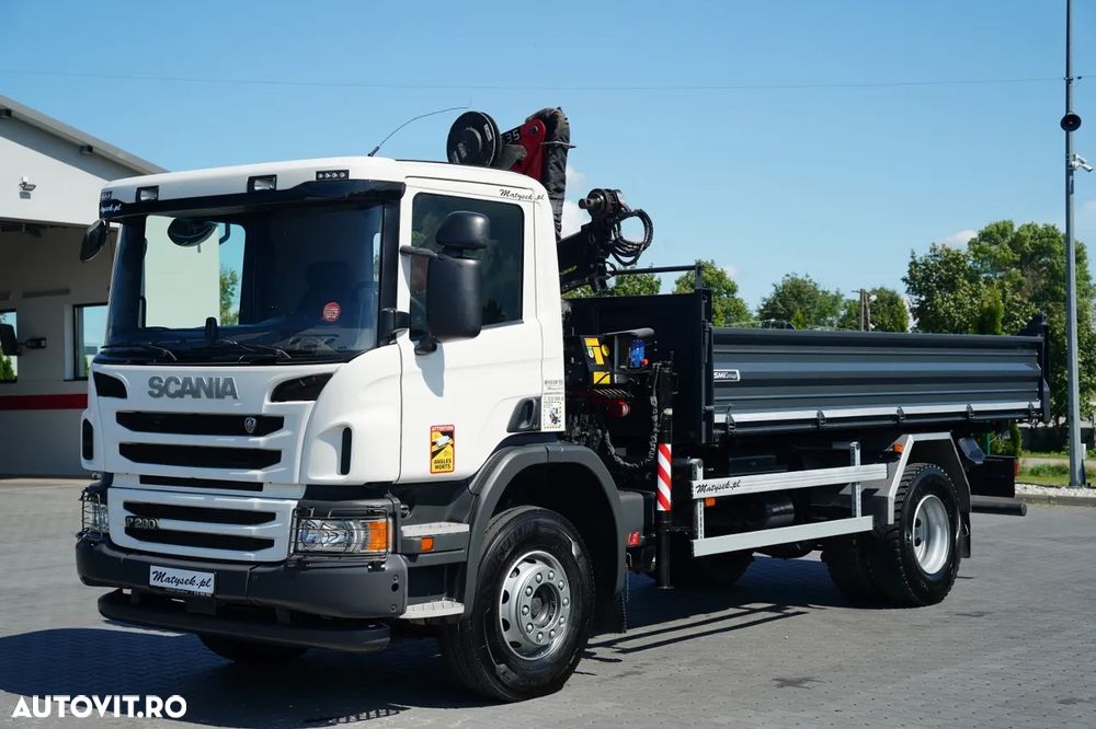 Scania P 280 / 4X2 / BASCULĂ + HDS HMF 635 K2 / RADIOCOMANDĂ / ROTATOARE / EURO 6 / - 8