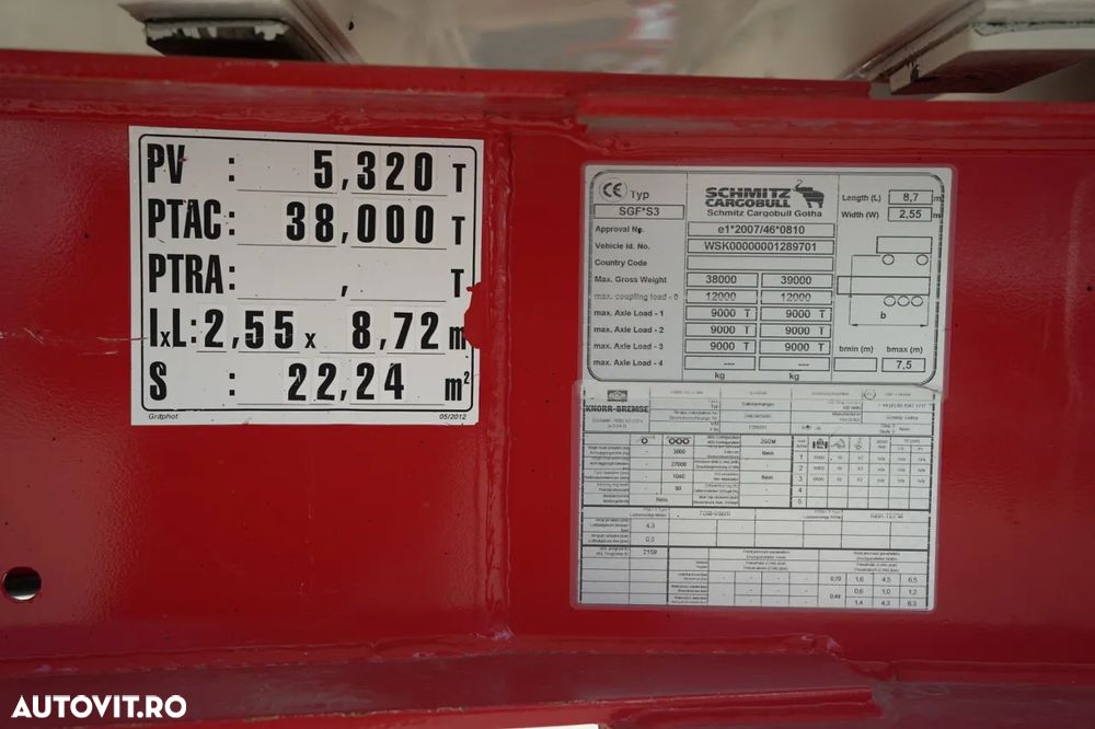 Schmitz Cargobull BASCULATOR SCHMITZ / 27 m3 / ALUMINIU / PUNCT DE RIDICARE / 5.300 KG / JANTE DIN ALIAJ - 20