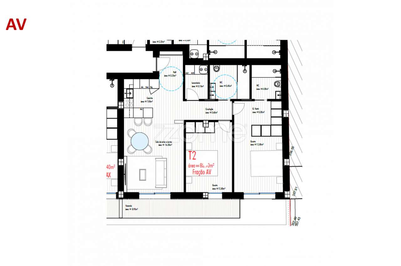 Apartamento T2 c/ Varanda, Freamunde, Paços de Ferreira (Fração AV) - Grande imagem: 2/16