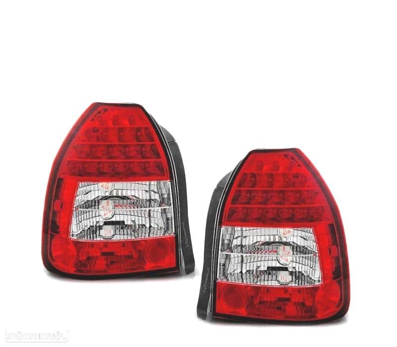 FAROLINS TRASEIROS LED HONDA CIVIC 3P 95-01 VERMELHO CRISTAL - 2