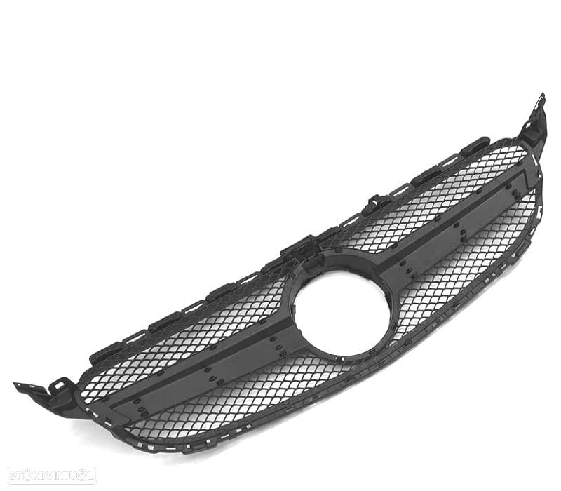 GRELHA FRONTAL MERCEDES W205 14-18 LOOK AMG C63 CÂMARA PRETO BRILHANTE - 2