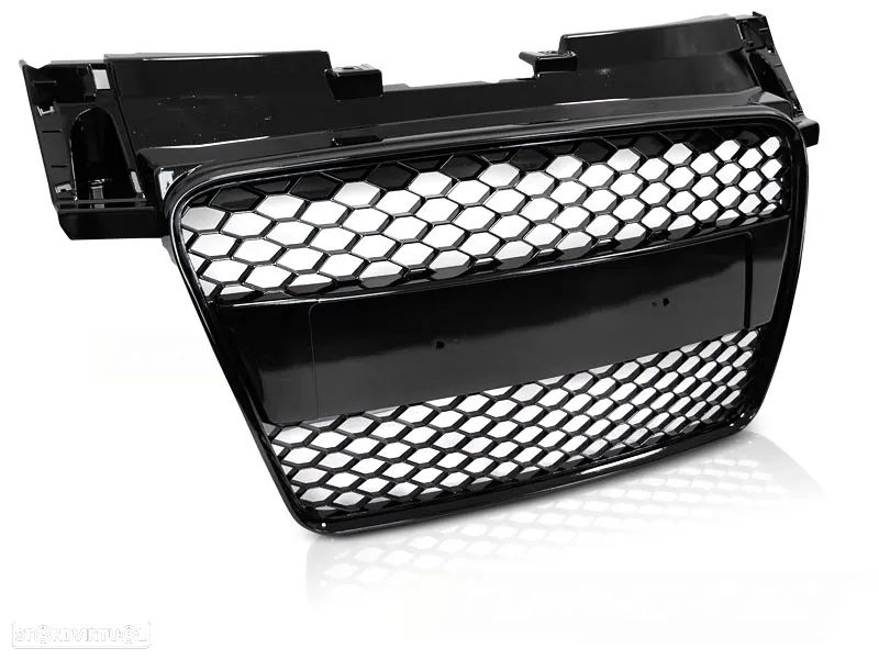 Grelha frontal AUDI TT 8J 2006-2014 COUPE / ROADSTER RS look com suporte para símbolo em preto piano brilhante em plástico ABS - 1