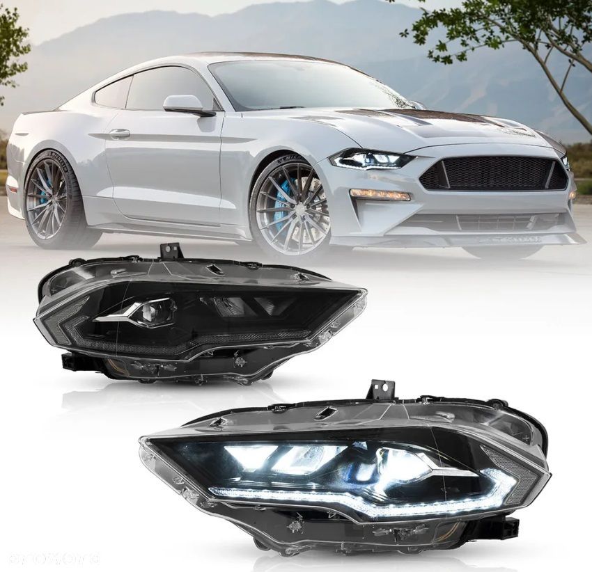 reflektor lampa kpl vland full led neon tuning ford mustang vi 6 lift 18-23 - 3
