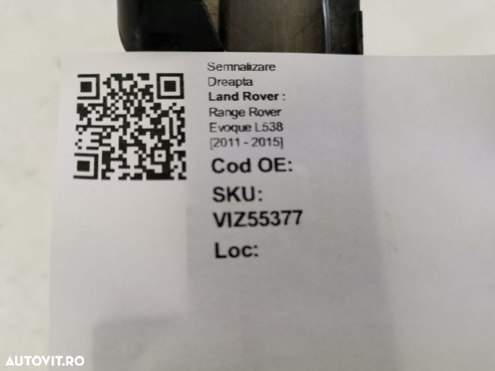 Semnalizare Dreapta Land Rover  Range Rover Evoque L538 2011 2012 2013 - 8