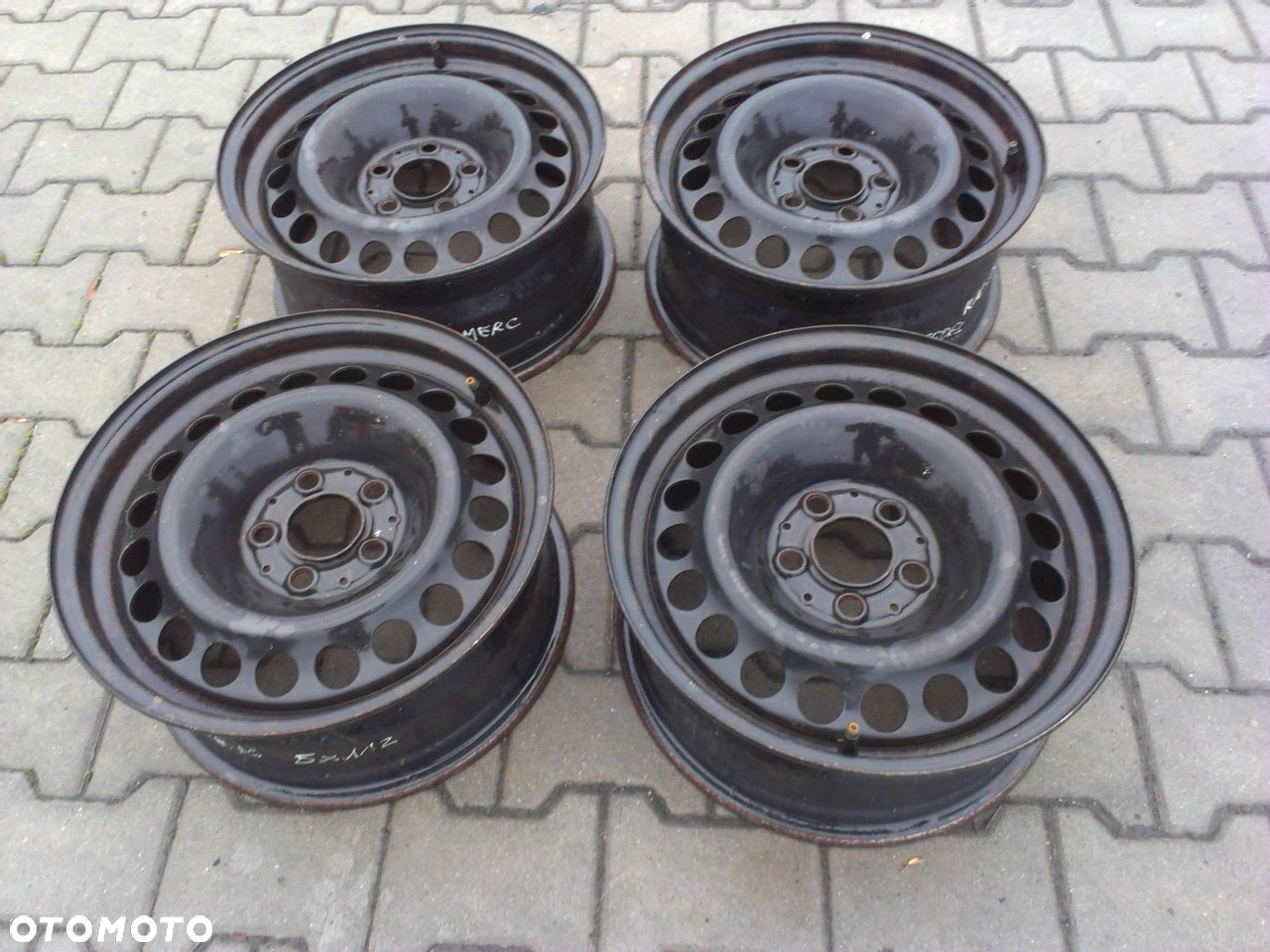 16” - MERCEDES - ORYGINAŁ Felgi Stalowe - 5x112 , r16 cali - fi-66,6 – koła klasa A , B , C , E , CLK , SLK , GLA , SLR , CLS , GL , ML - Koło Dojazdowe Rezerwowe Zapasowe Dojazdówka Zapasówka Rezerwa 16 cali - 5