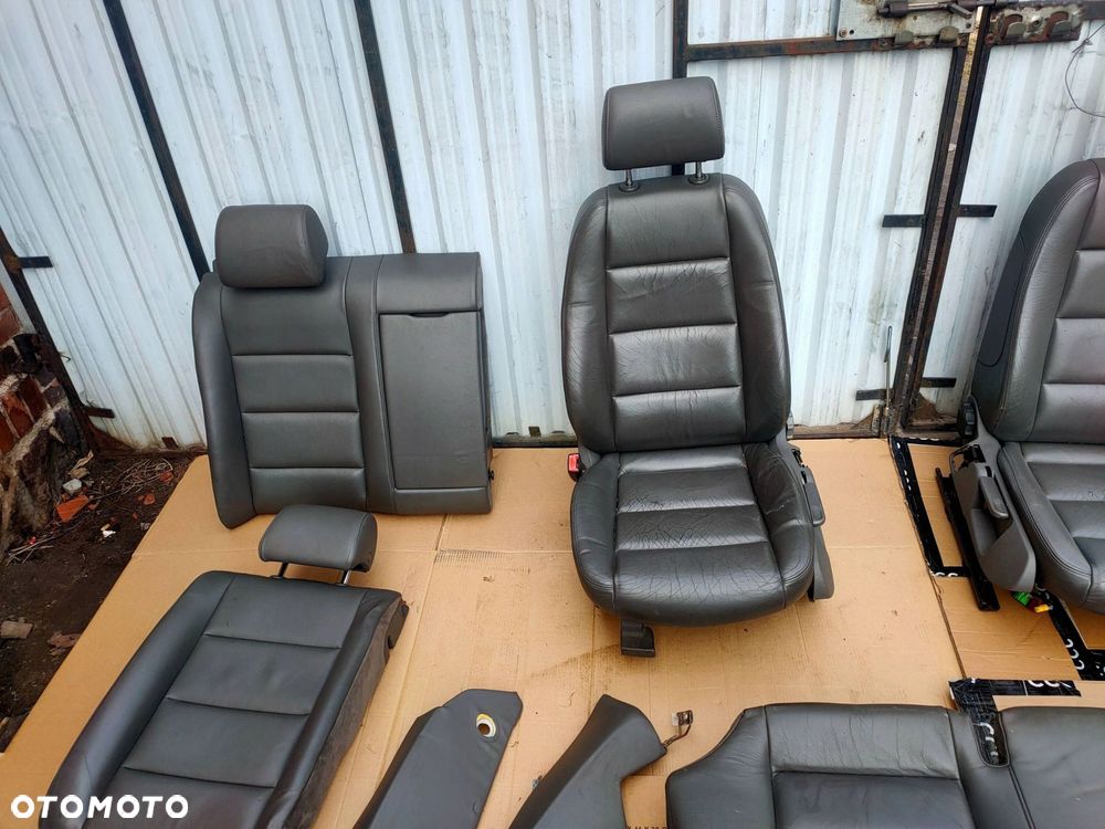 komplet foteli boczków audi a4 b6 skóra szare - 11