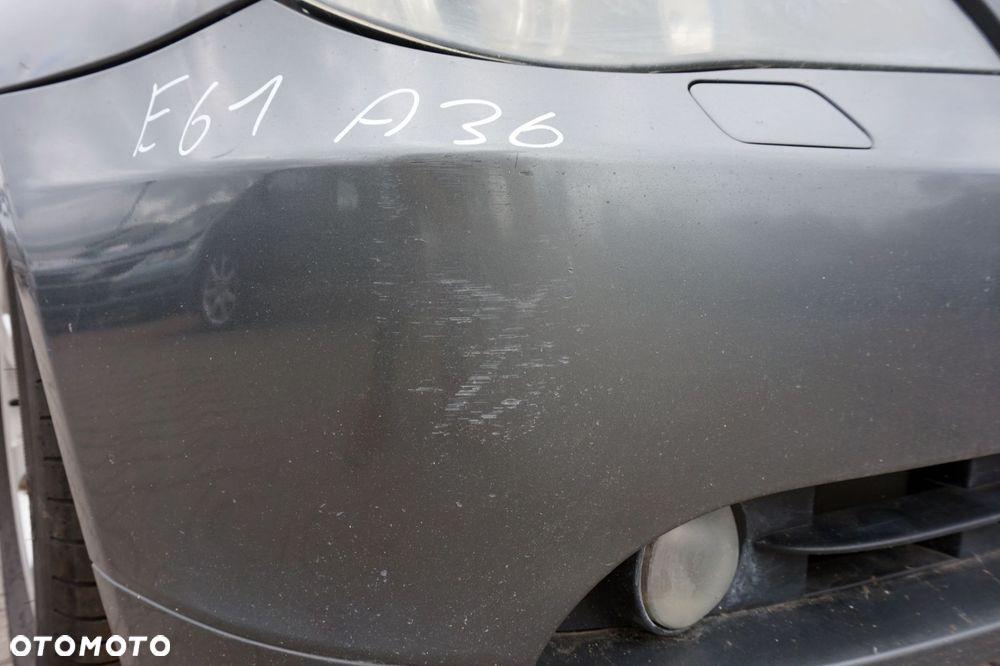 MASKA ZDERZAK BŁOTNIKI LAMPY 5 E61 A36 XENON ADAPTVE SPRYSKI  BMW 2003-2007 SZARY TITANGRAU PRZÓD KOMPLETNY - 13