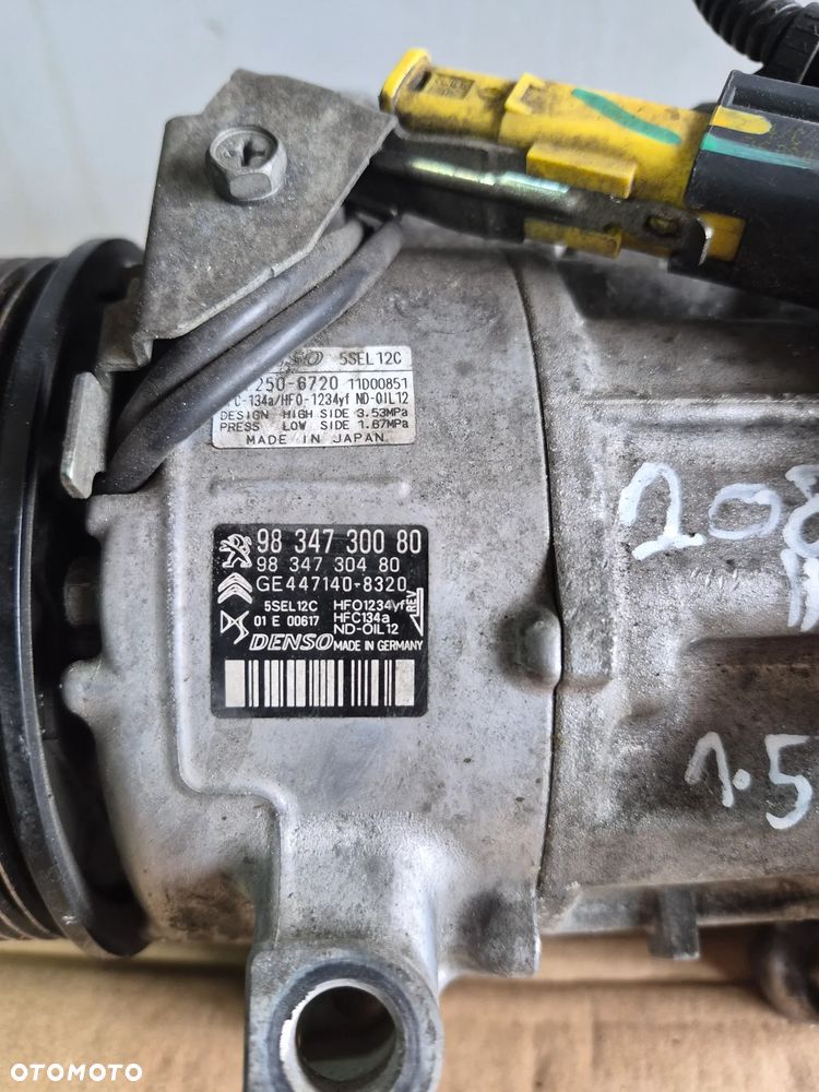 Peugeot 208 II kompresor klimatyzacji Sprężarka 9834730080 - 2