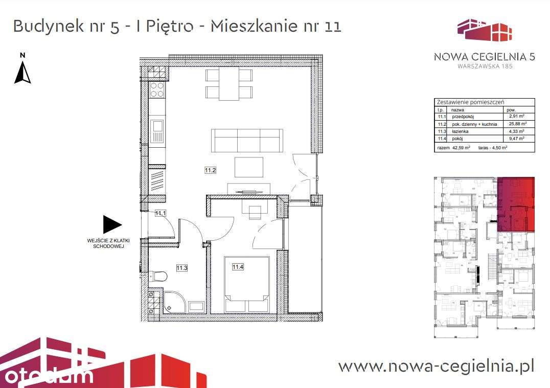 LIPIEC 2025 - 2 pokoje, 42,28 m2 + balkon