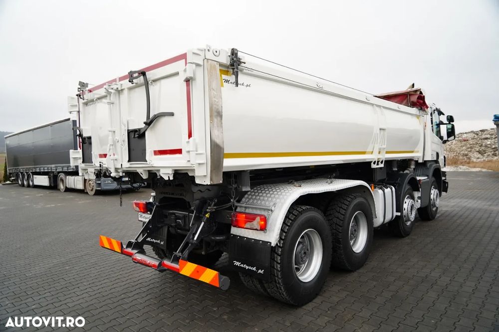 Scania P 410 / 8x4 / BASCULATOR 2 LATERAL / HIDRODOXIE LATERALĂ / BORDMATIC / OPTICRUISE / ANVELOPE 100% / EURO 6 - 12