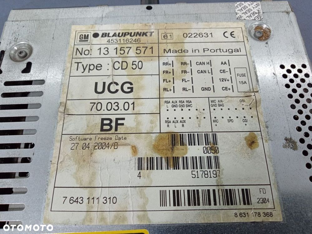 ASTRA III H RADIO FABRYCZNE OEM CD50 13157571 - 8