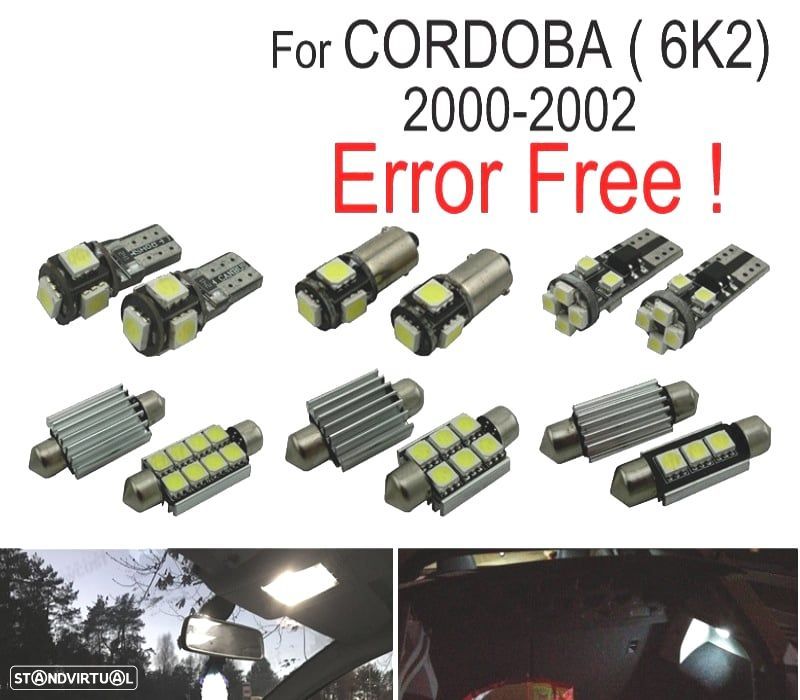 KIT COMPLETO 11 LAMPADAS LED INTERIOR PARA SEAT CORDOBA 6K2 00-02 - 2