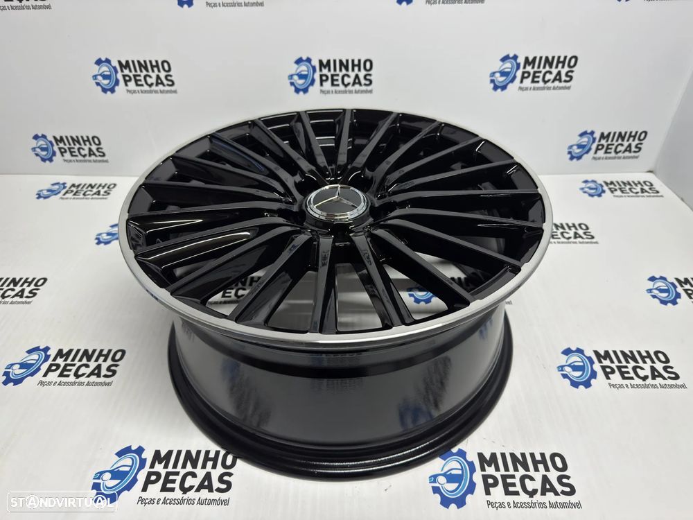 Jantes look Mercedes (W206) AMG em 17 (5x112) preto brilho aro polido - 7