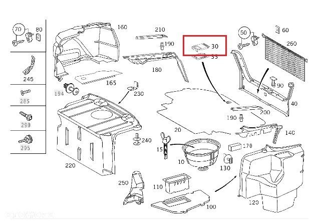 MERCEDES W203 W209 W211 Uchwyt podlogi bagaznika - 3