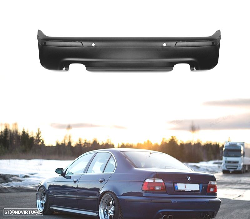 PARA-CHOQUES TRASEIRO BMW E39 LOOK M5 SAIDA DUPLA COM PDC - 1