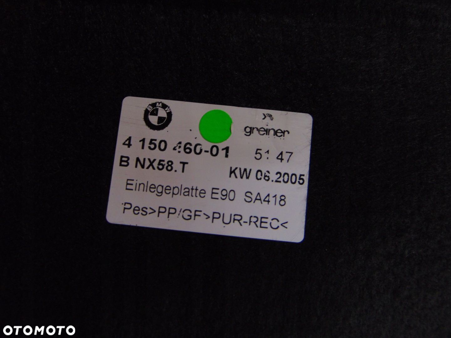 BMW 3 E90 PODŁOGA WYKŁADZINA BAGAŻNIKA SIATKA 4150460 - 7