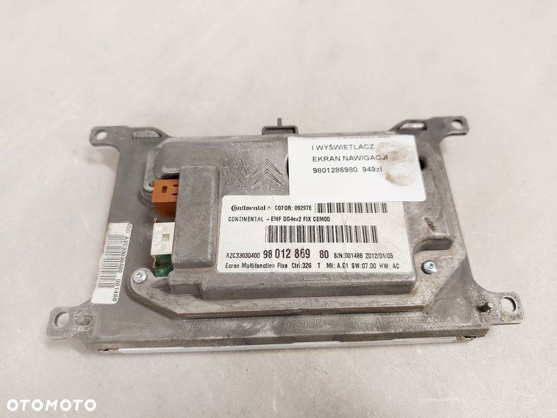 PEUGEOT 508 I 1 WYŚWIETLACZ EKRAN NAWIGACJI 9801286980 - 4