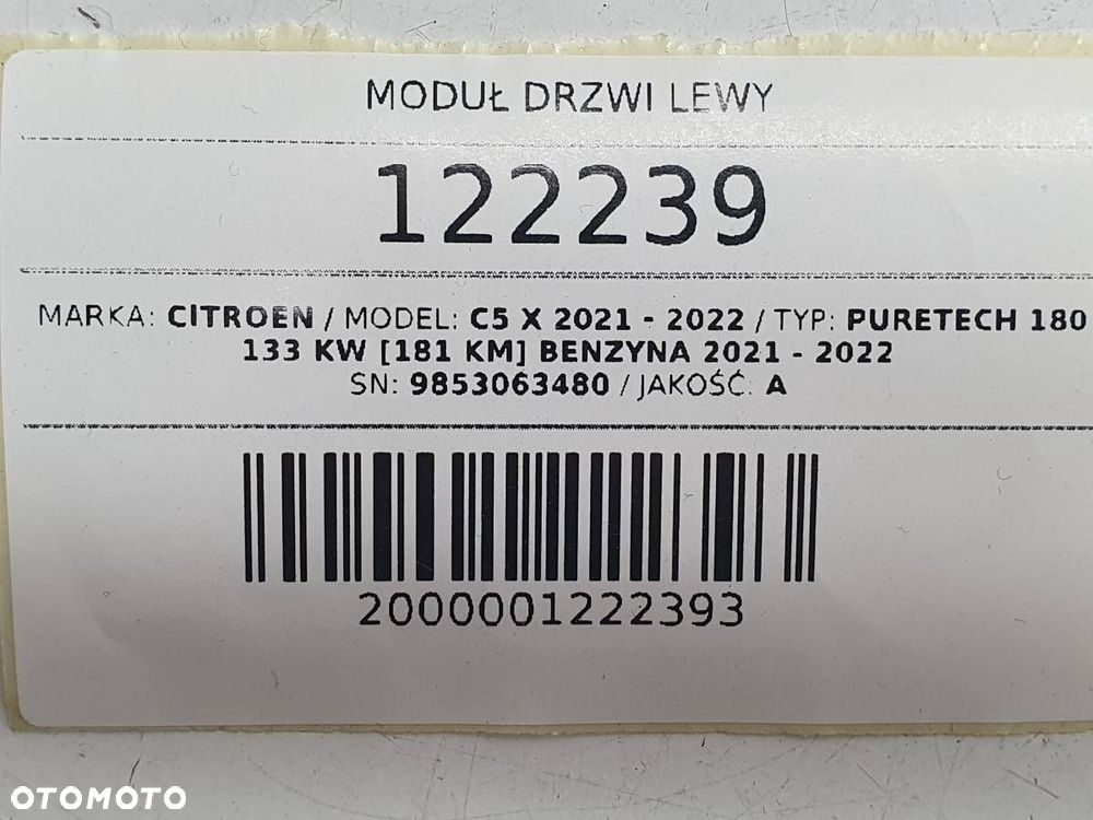 MODUŁ STEROWNIK DRZWI PRZÓD PRZEDNI LEWY CITROEN C5 X 9853063480 - 4