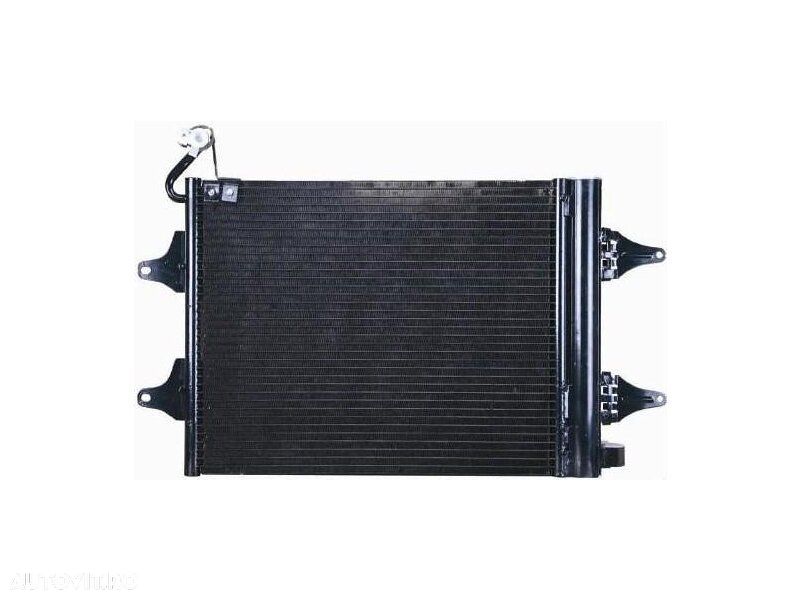 Condensator climatizare Seat Ibiza (6L), 02.2002-11.2009, motor 1.2, 44kw/47 kw/51 kw; 1.4, 55 kw/63 kw/74 kw; 1.6, 74 kw/77 kw; 2.0, 85 kw benzina, cutie manuala, full aluminiu brazat, 510 (465)x360 (340) - 1