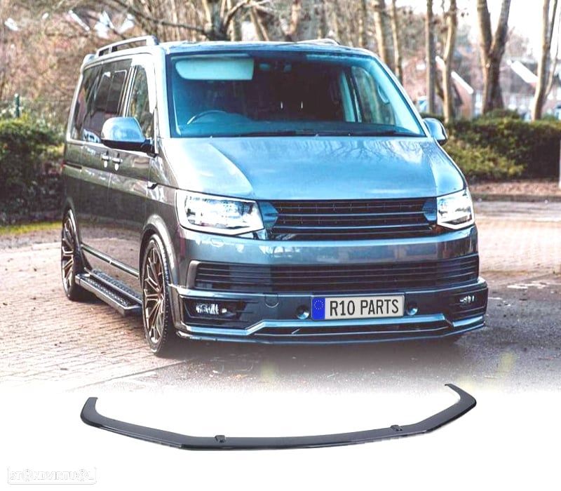 SPOILER LIP FRONTAL VOLKSWAGEN VW T6 15-19 SPORTLINE GLOSS BLACK - 1