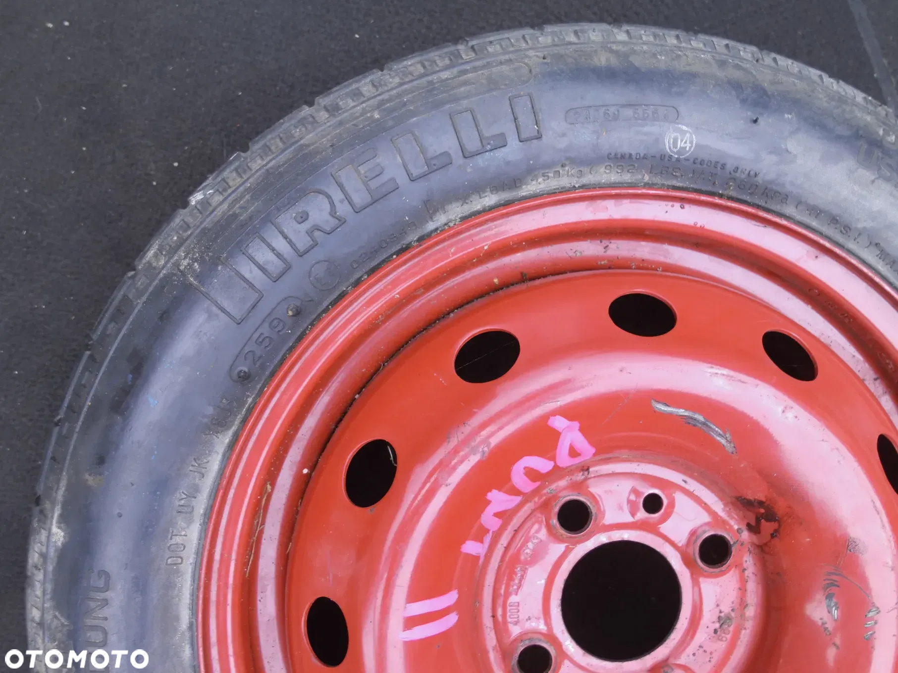 FIAT ORYGINALNE KOŁO DOJAZDOWE R14 4X98 ZAPASOWE DOJAZDÓWKA 14" 135/80/R14 PIRELLI PUNTO II - 2