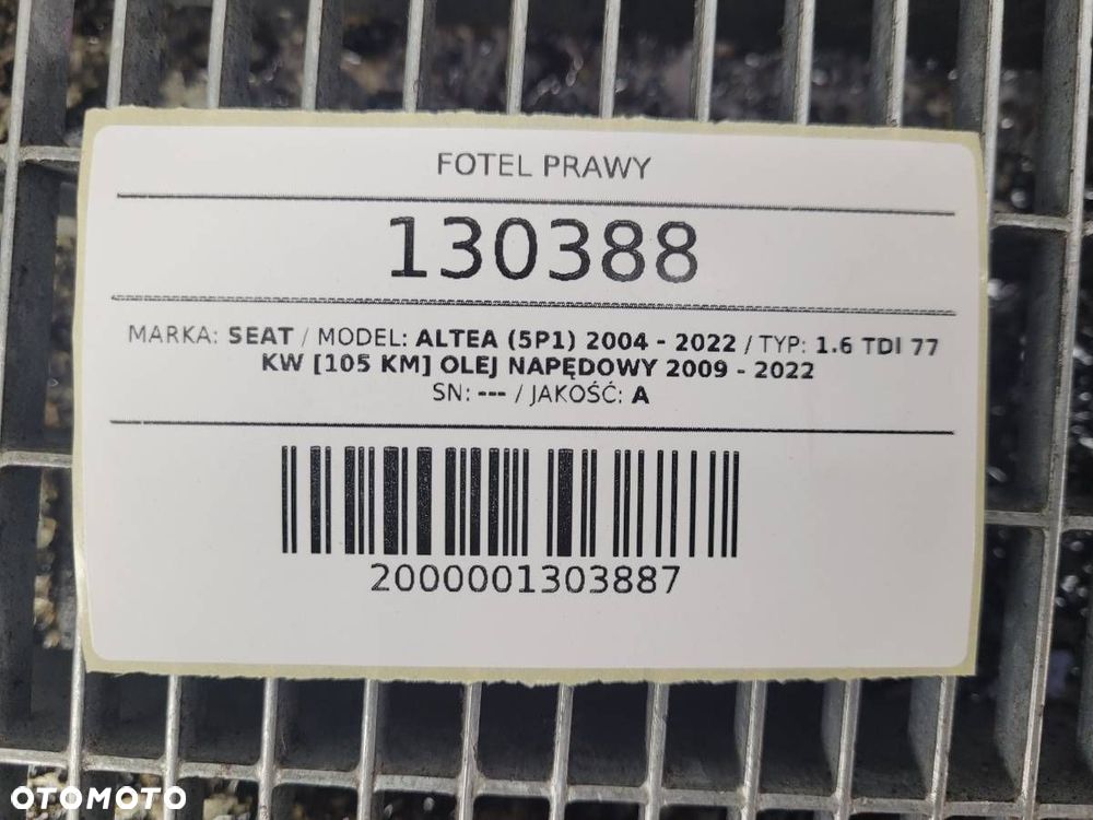 FOTEL PRAWY PRZÓD SEAT ALTEA 5P1 EUROPA - 18