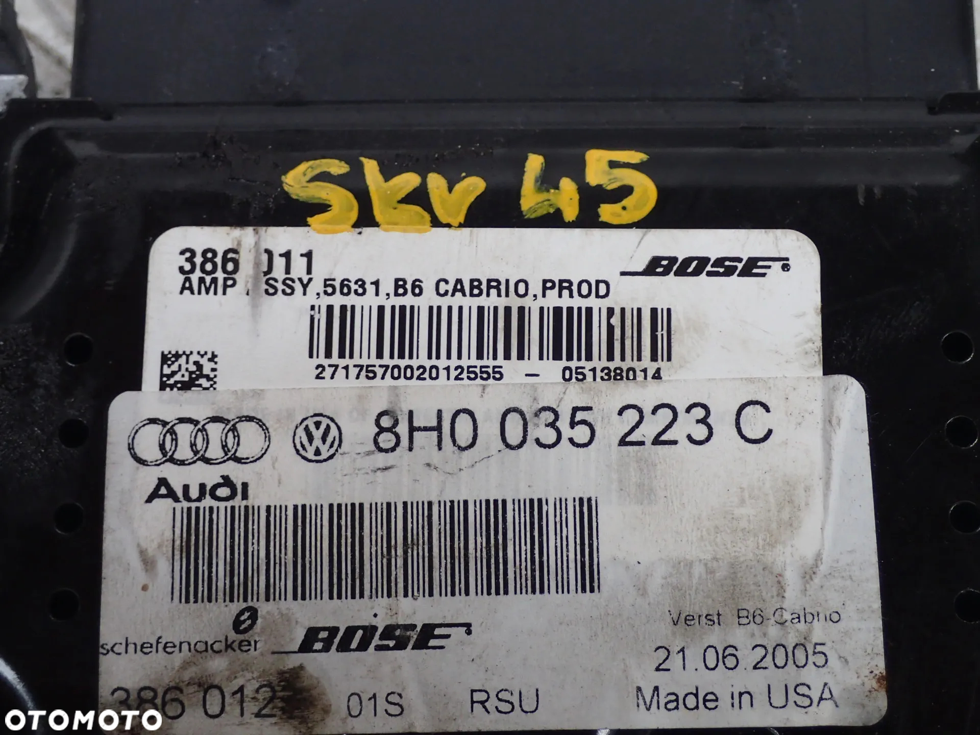 AUDI A4 B6 B7 WZMACNIACZ RADIA BOSE 8H0035223C - 4