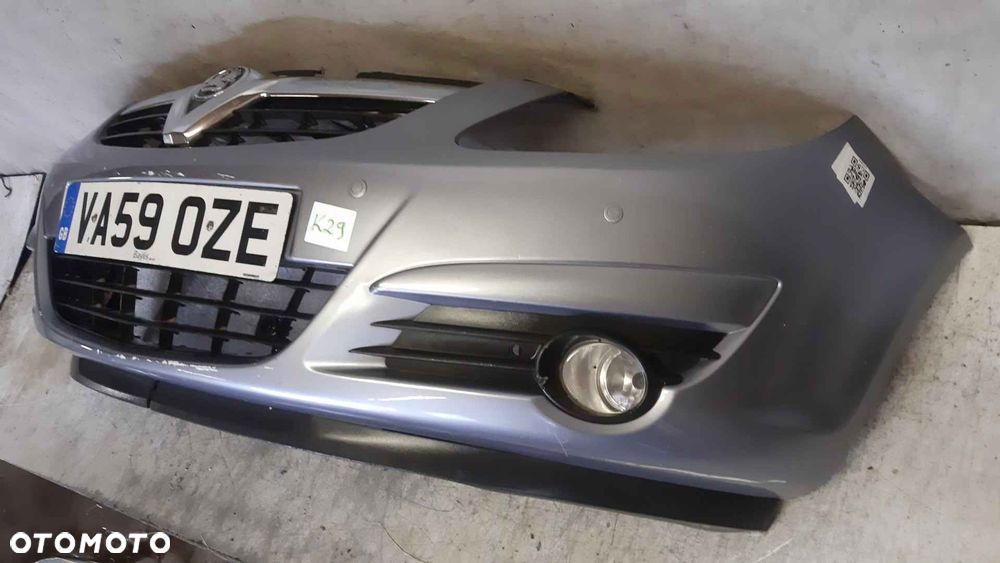 ^ ZDERZAK PRZÓD PRZEDNI OPEL CORSA D Z163 SZARY PDC CZUJNIKI HALOGENY - 3