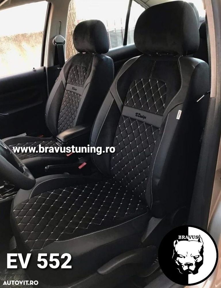 Huse scaun auto LUX Material tip ALCANTARA +Piele Ecologica - 3