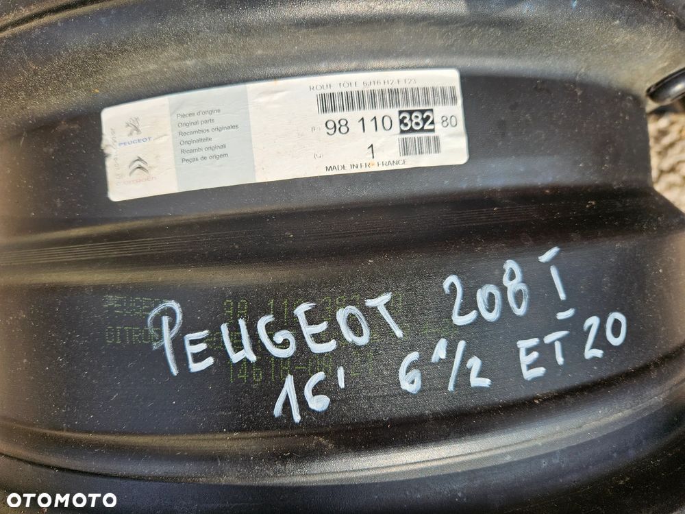 FELGA STRUKTURALNA FELGI 16 6,5 ET 20  PEUGEOT 208 I 9811038380 - 4