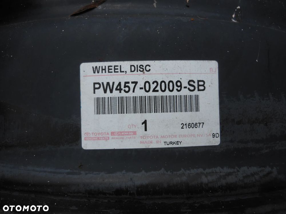 FELGA 7J 16 ET 40 5X114,3 TOYOTA  COROLLA AURIS HYBRYDA PW457-02009-SB - 3