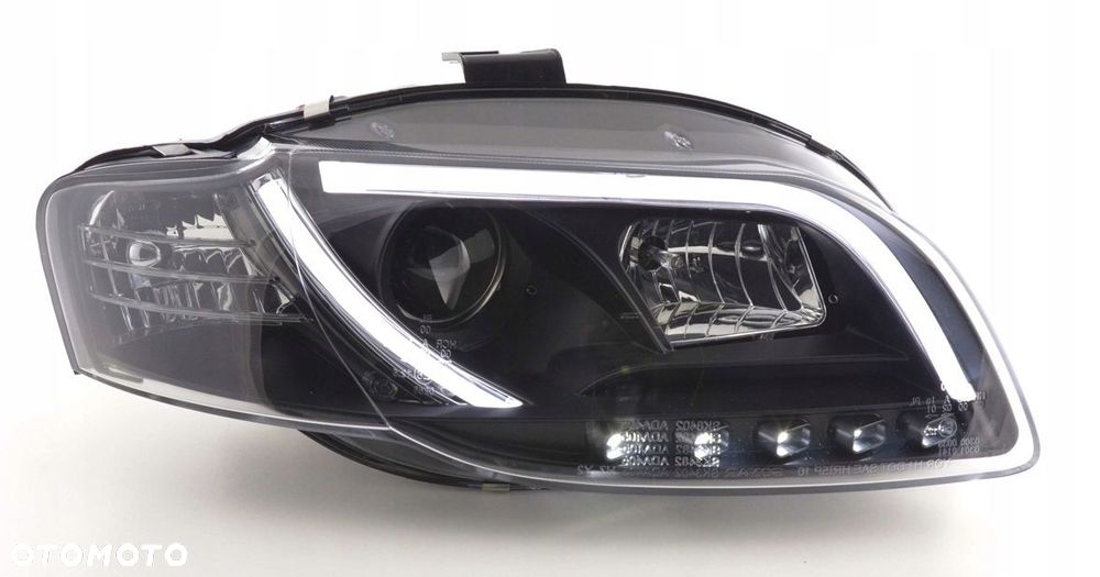Reflektor Lampa L+R LED TRU DRL Black Soczewka Czarne Audi a4 b7 8e 04-08 - 5