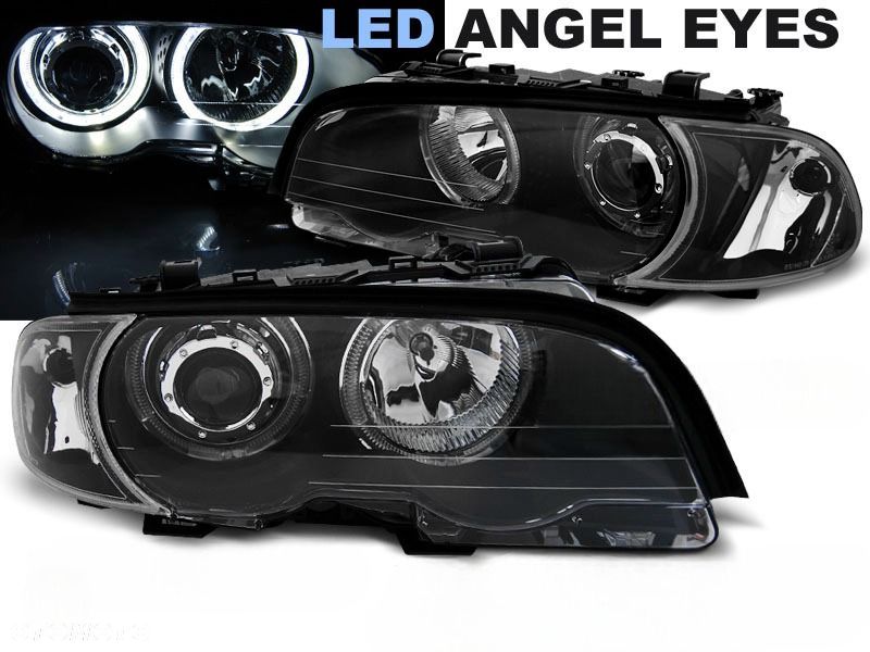 LAMPY REFLEKTORY Do BMW E46 COUPE CABRIO Od 1999 Do 2003 BIAŁE RINGI LED - 1