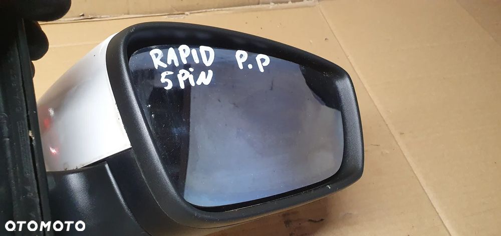 Lusterko zewnętrzne prawe 5 PIN Skoda Rapid LF9E 9P9P - 9