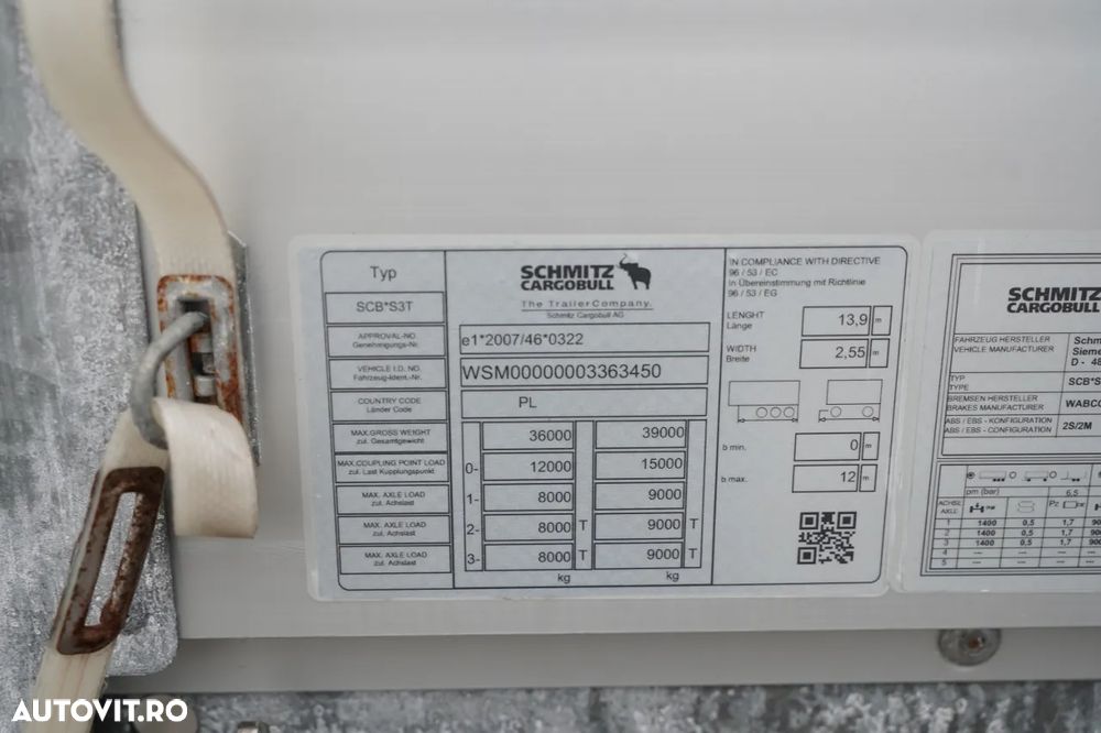 Schmitz Cargobull CORTINĂ / STANDARD / CAMION DIN OȚEL - 9 M / ACOPERIȘ CULISANT / AXĂ CULISANTĂ / - 28