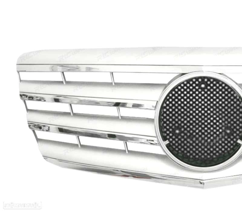 GRELHA FRONTAL TIPO AMG PARA MERCEDES E W211 06-09 CROMADA PRATA - 2