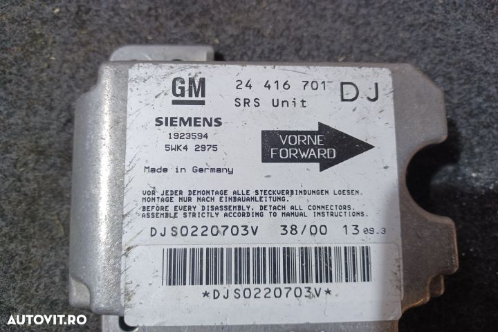 Calculator airbag 24416701 1923594 Opel Vectra B [facelift] [1999 - 2 - 4
