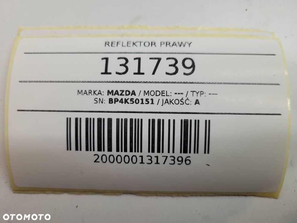 REFLEKTOR PRAWY LAMPA PRAWA MAZDA 3 BK BP4K50151 - 7