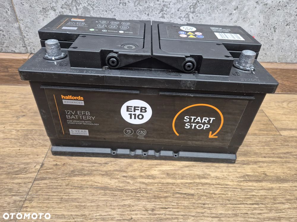 AKUMULATOR AGM HALFORDS EFB110 75AH/730 START STOP - 3