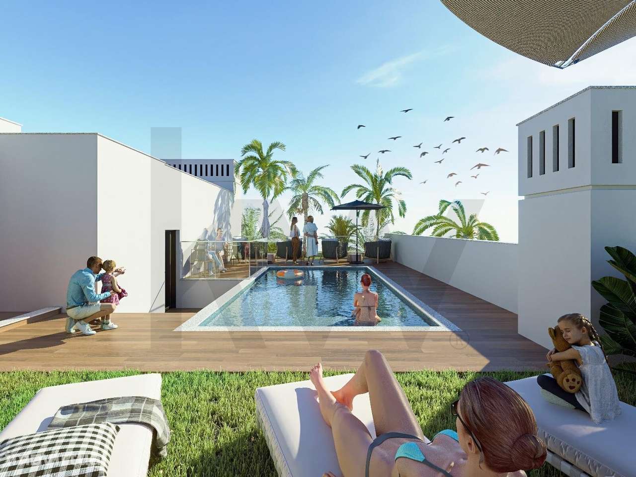 T2  no último piso, com vista mar, com 184,32m2 de área bruta, piscina - Grande imagem: 4/39