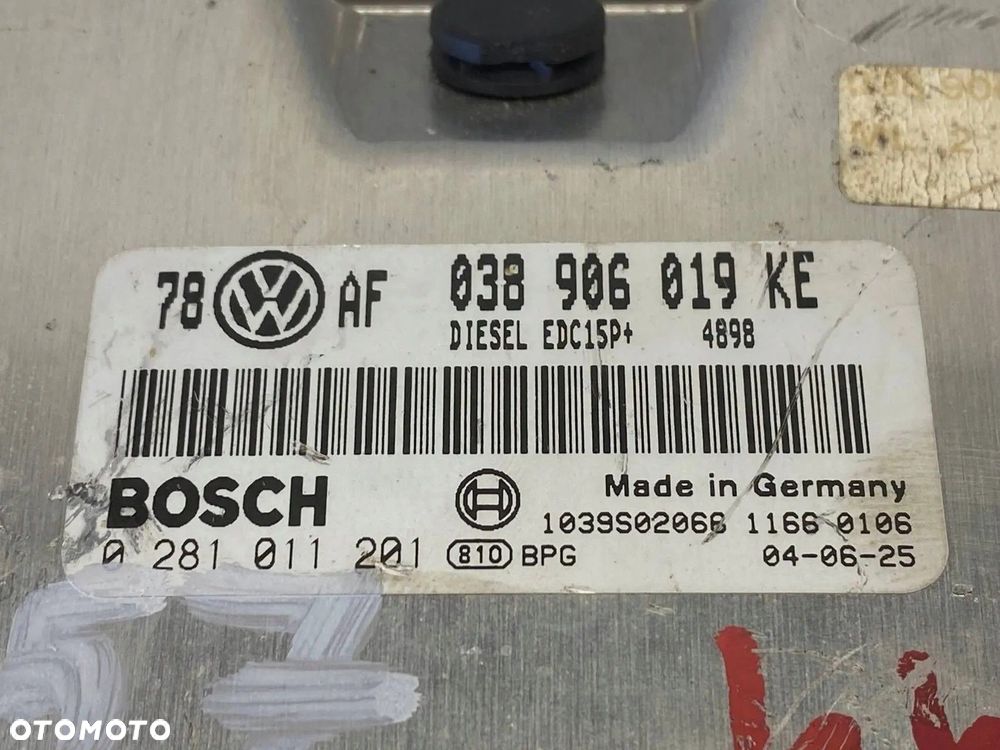 MODUŁ STEROWNIK SILNIKA VW SHARAN 1.9 TDI 038906019KE 0281011201 - 11
