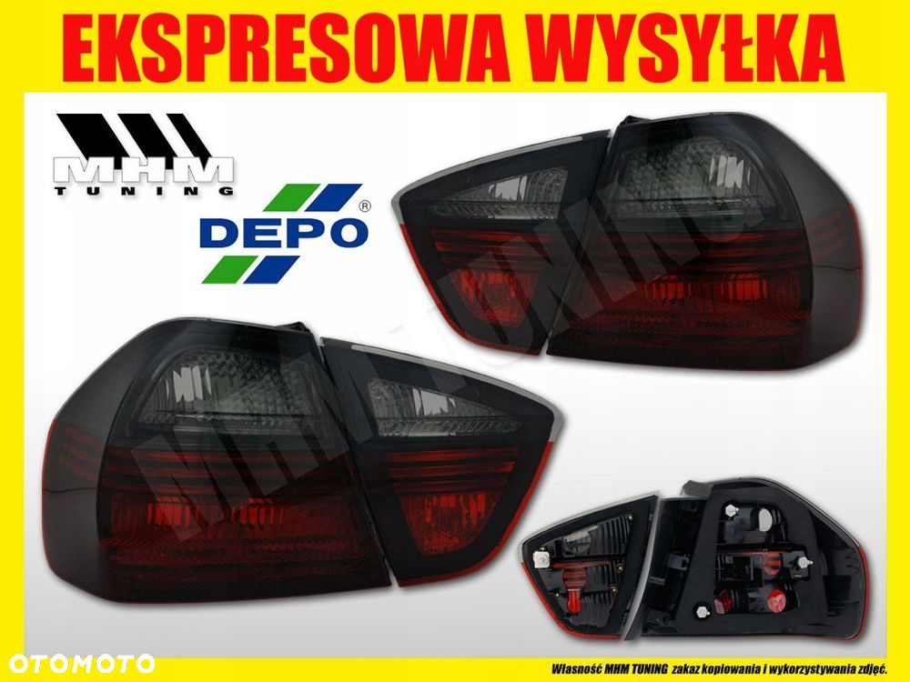 Lampy tyl kpl Dymiono czerwone Bmw 3 e90 sedan - 3